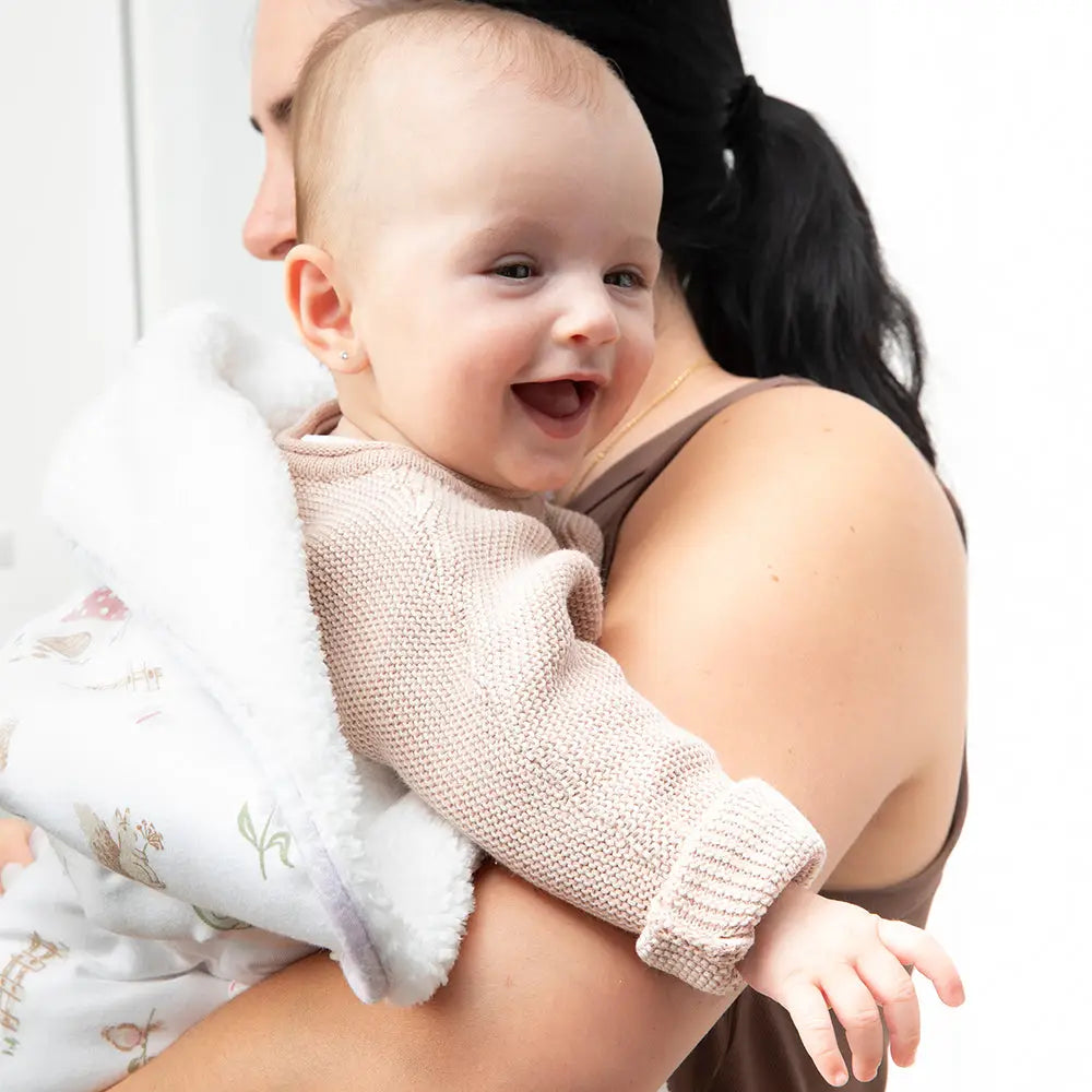 Little Dears Organic Cotton Pram Blanket - Sherpa Baby Blanket