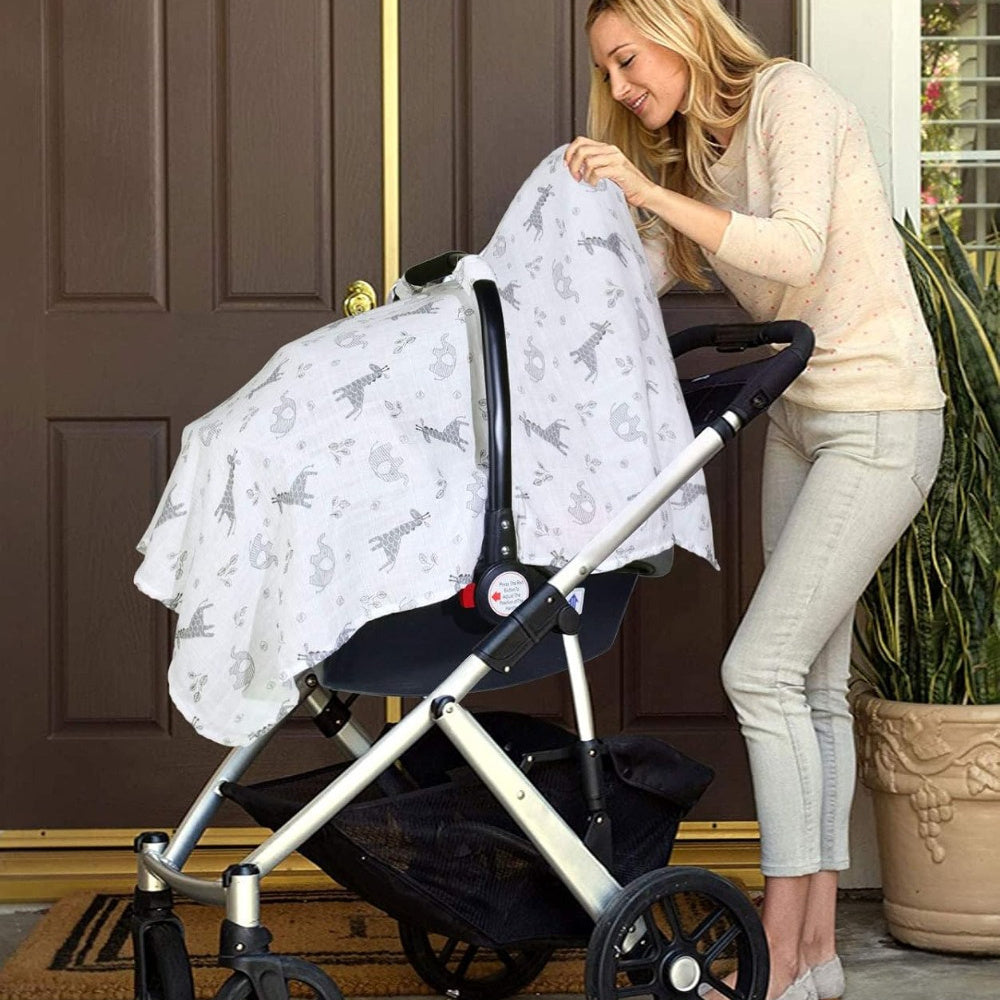 Breathable Muslin Cotton Lightweight Baby Capsule Pram cover.