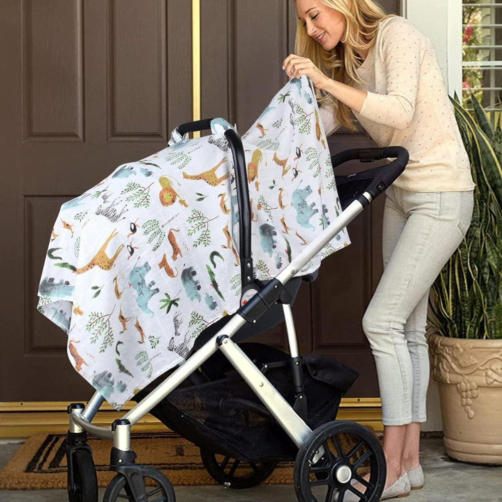 Breathable Muslin Cotton Lightweight Baby Capsule Pram cover.