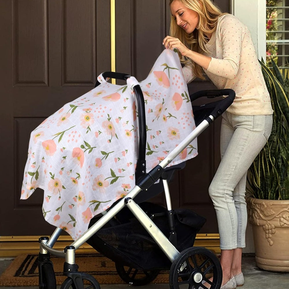 Breathable Muslin Cotton Lightweight Baby Capsule Pram cover.