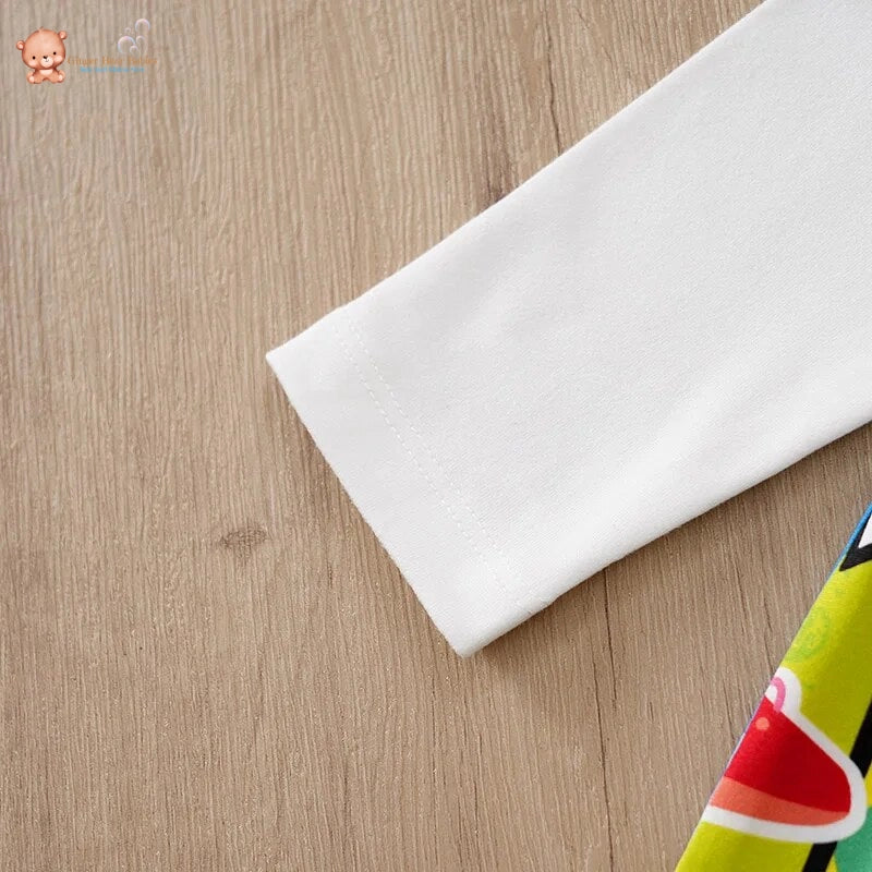 Colourful and Cute Dinosaur Long Sleeved Baby Jumpsuit