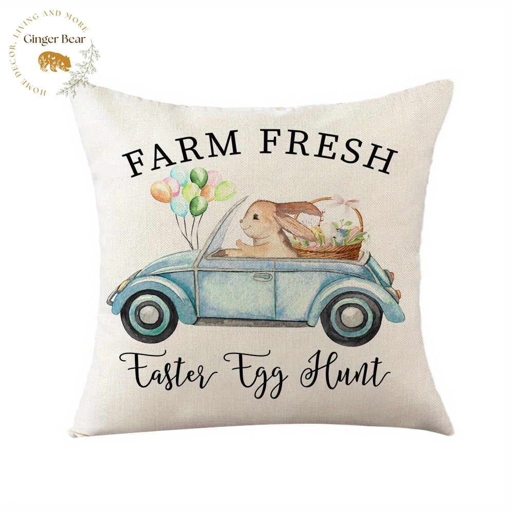 Cute Bunny Linen Cushion Covers