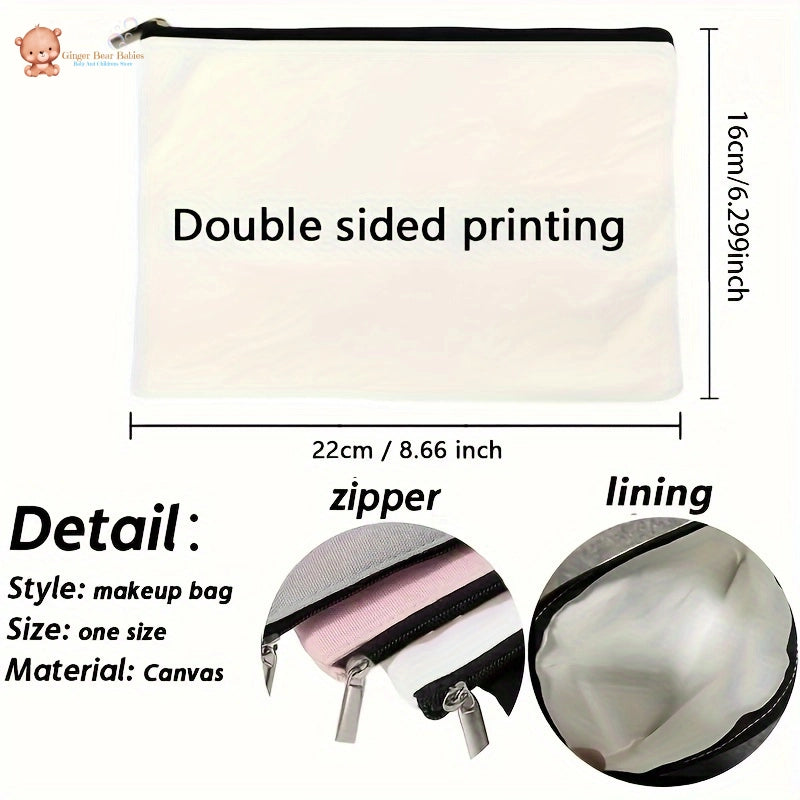 Stylish and Cute Canvas Cosmetic Bag - Perfect for Travel  or School