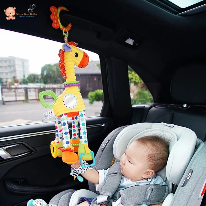 Plush Giraffe Zebra Stroller, Car and Cot Toy