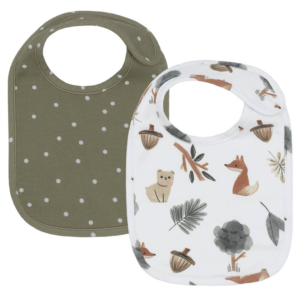 2-Pack Soft Cotton Baby Bibs | Terry Backed