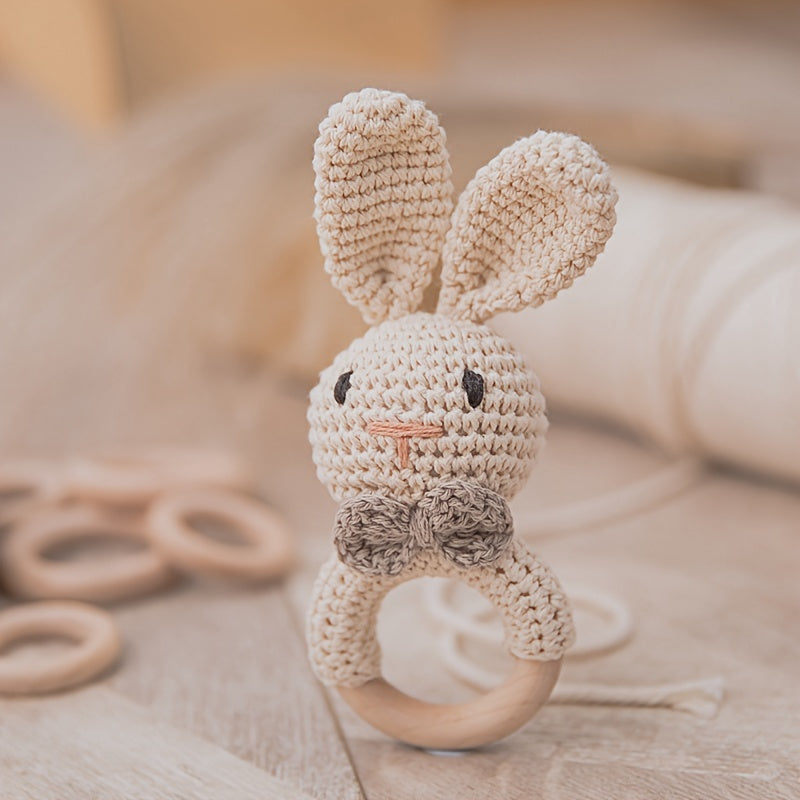 Cute Crochet Brown Rabbit Rattle