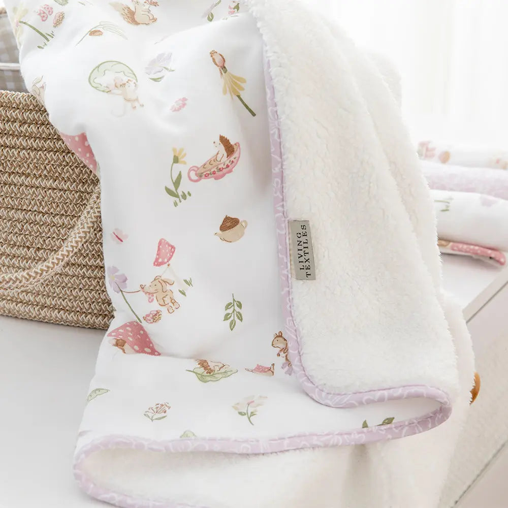Little Dears Organic Cotton Pram Blanket - Sherpa Baby Blanket