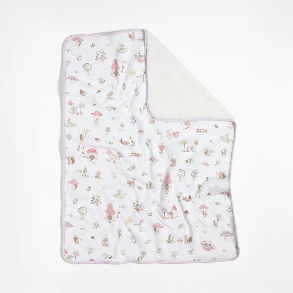 Little Dears Organic Cotton Pram Blanket - Sherpa Baby Blanket