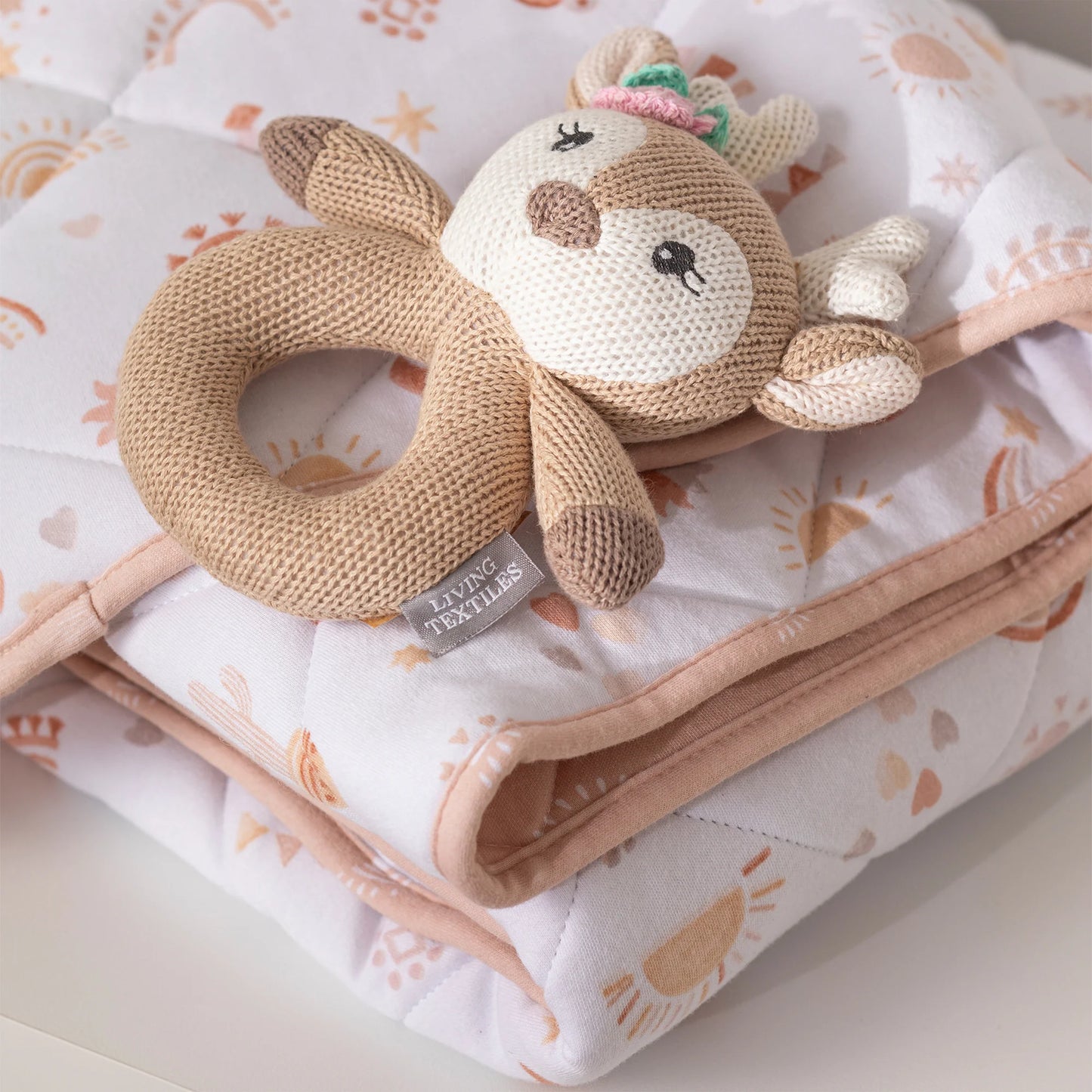 Ava Knitted Soft Plush Rattle Toy for Newborns & Toddlers