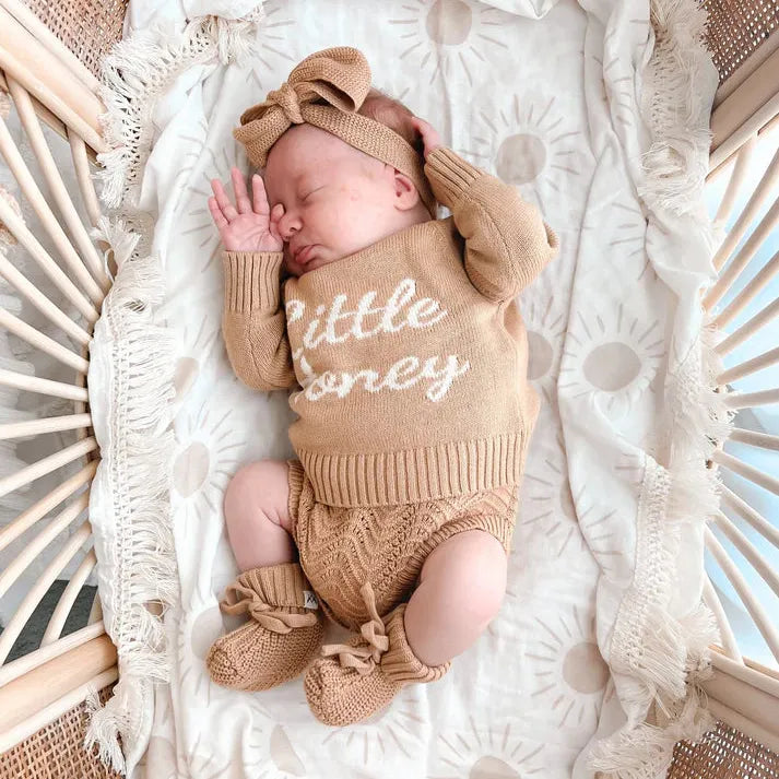Fringed Swaddle Sun design Blanket