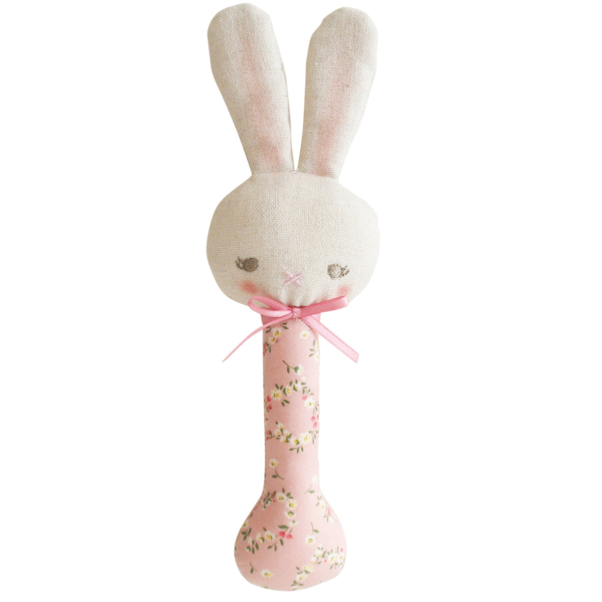 Alimrose Baby Bunny Stick Rattle - Rose Garden