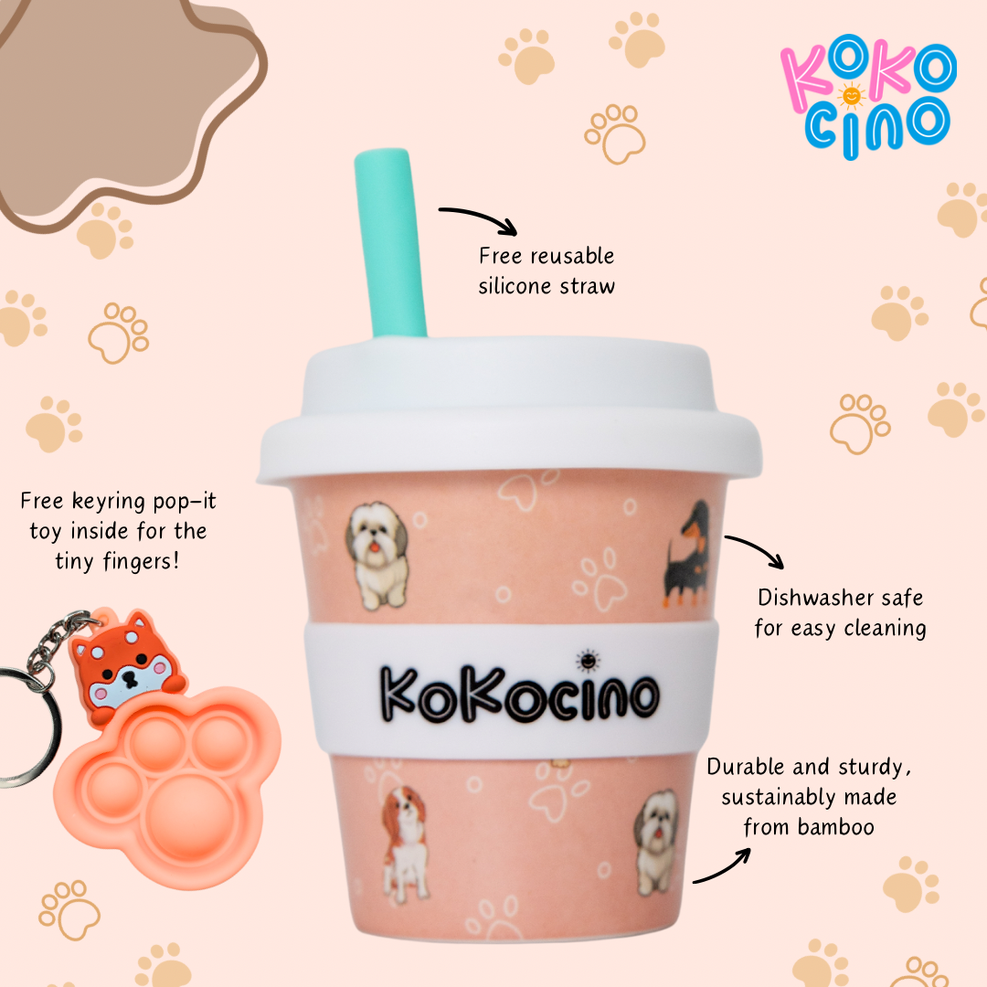 Pawesome Cup-pup-cino Kids Bamboo Cup Set | Eco-Friendly Babyccino Cup