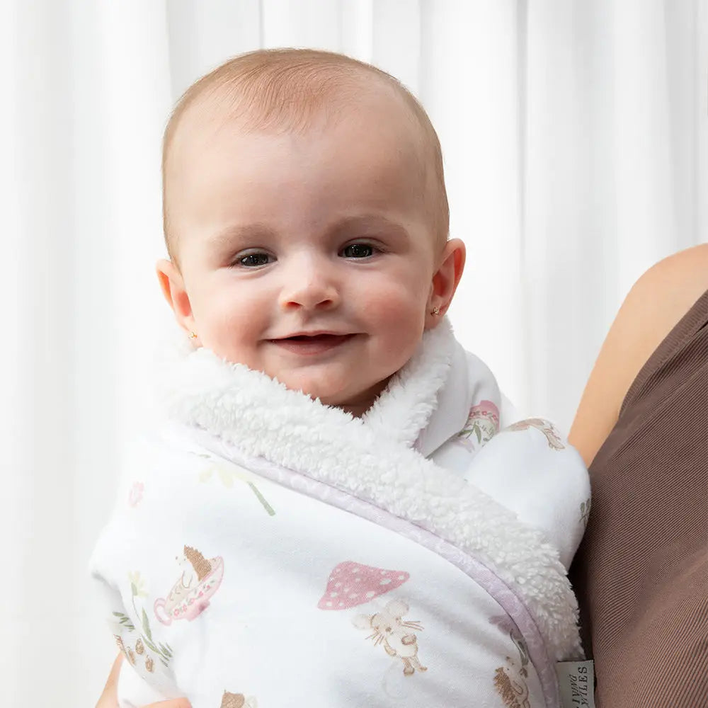 Little Dears Organic Cotton Pram Blanket - Sherpa Baby Blanket