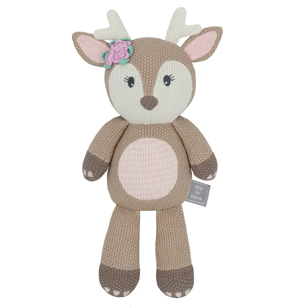 Ava the Fawn Soft Cotton Knit Baby Toy