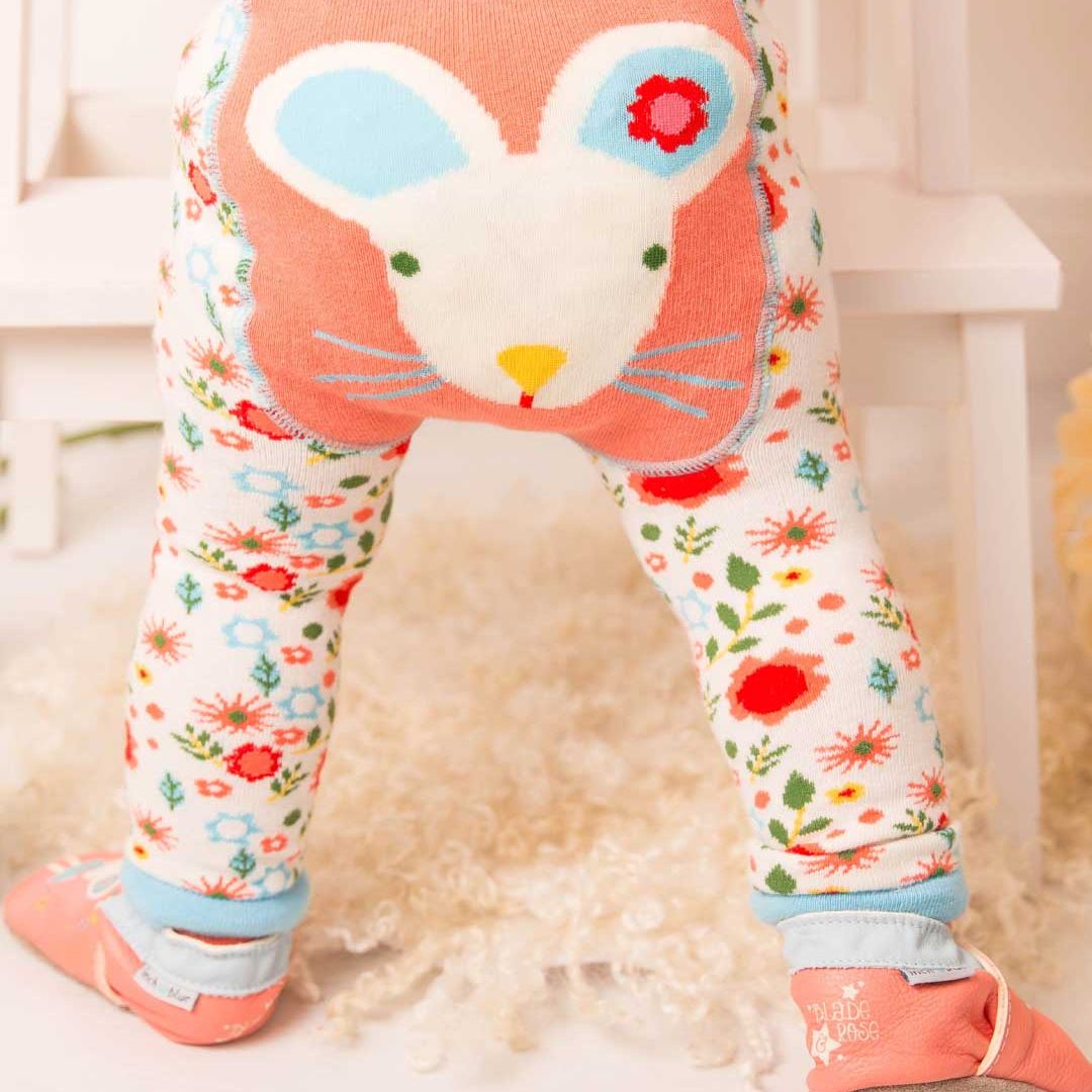 Adorable baby leggings from Maura the Mouse collection.