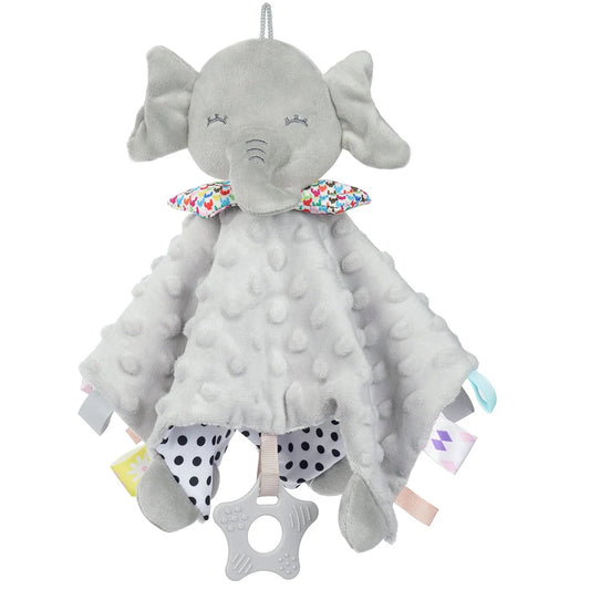 Cute soft small blanket with teether and rattle