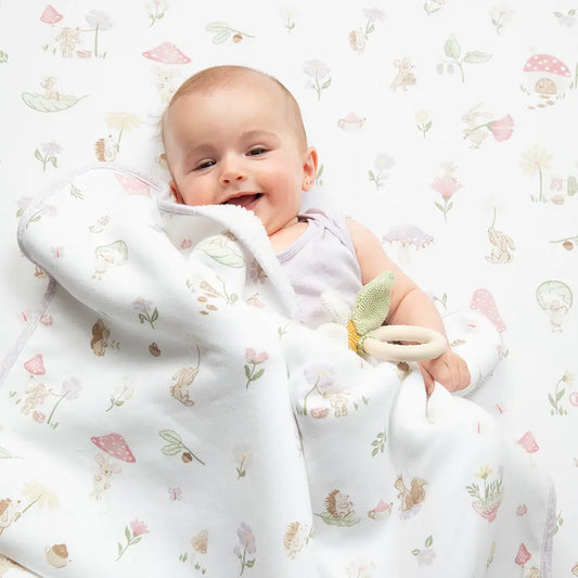 Little Dears Organic Cotton Pram Blanket - Sherpa Baby Blanket