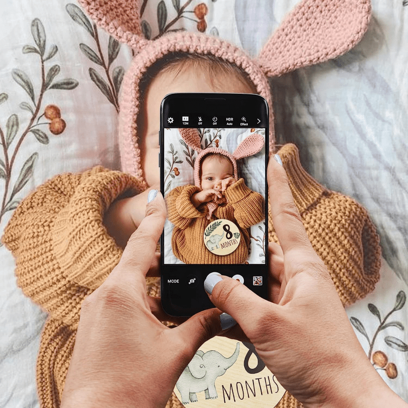 Wooden Baby Monthly Milestone Cards