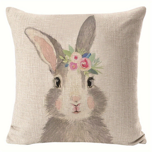 Cute Bunny Linen Cushion Covers