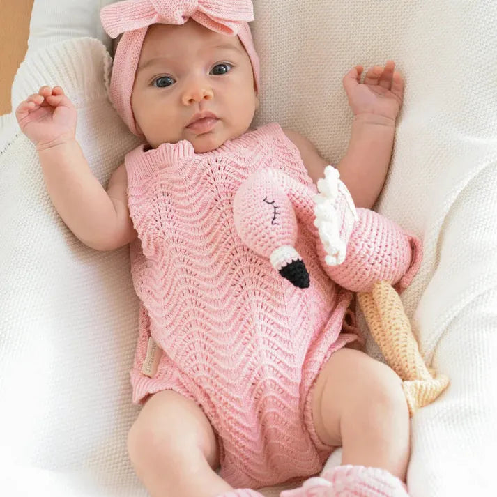 Wave Knit Body-Suit - Pink