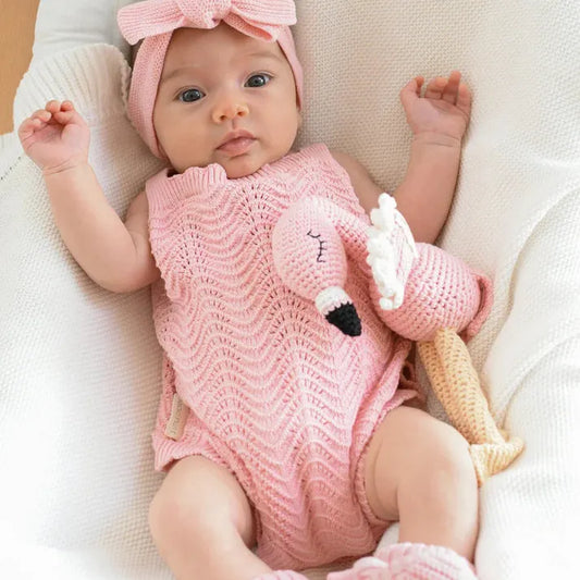 Wave Knit Body-Suit - Pink