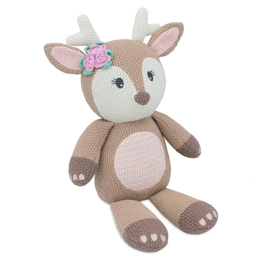 Ava the Fawn Soft Cotton Knit Baby Toy