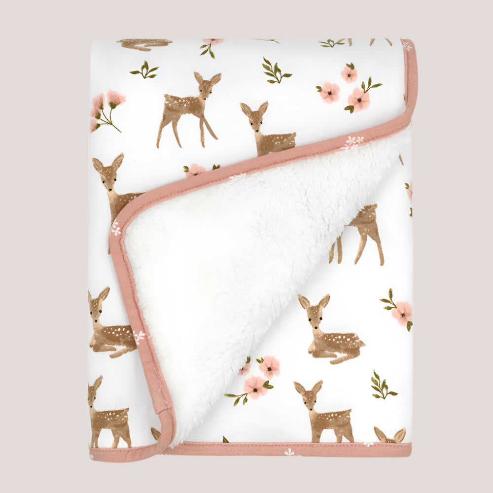 Little Dear Sherpa Pram/Bassinet  Blanket