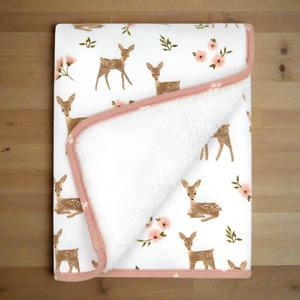 Little Dear Sherpa Pram/Bassinet  Blanket
