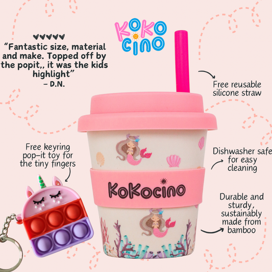 Mermaid Dreams Babyccino cup + Straw + Pop-it toy 120 ml