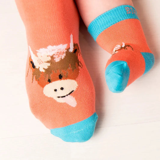 Bonnie Highland Children's Cow Socks