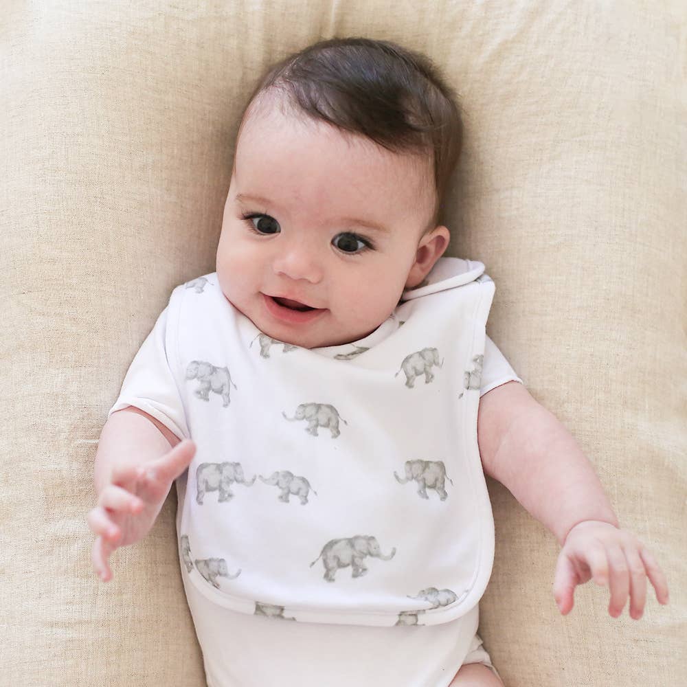 2pk Baby Bib Set - Watercolour Elephant