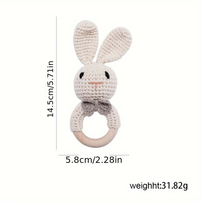 Cute Crochet Brown Rabbit Rattle