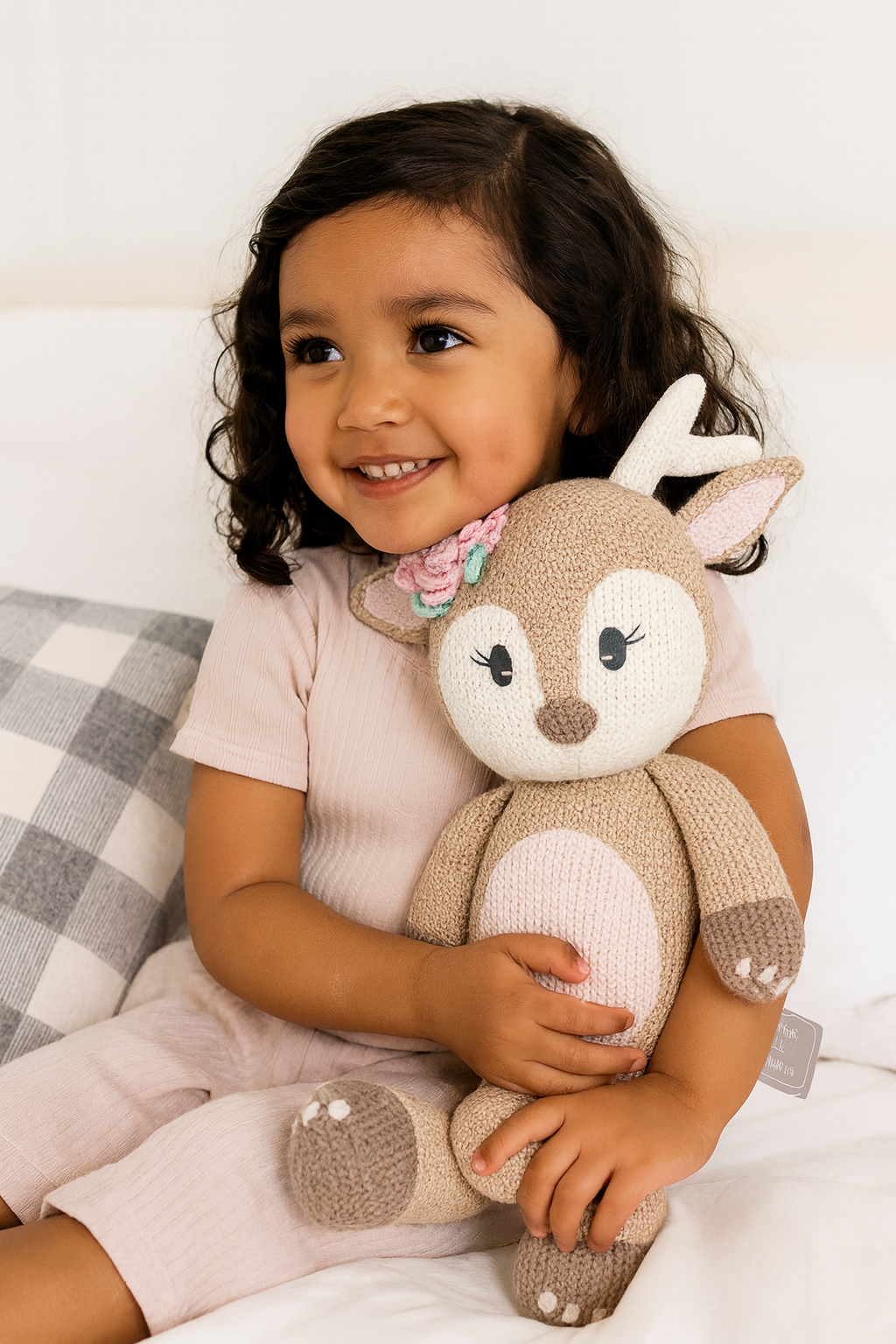 Ava the Fawn – Knitted Soft Plush Rattle Toy