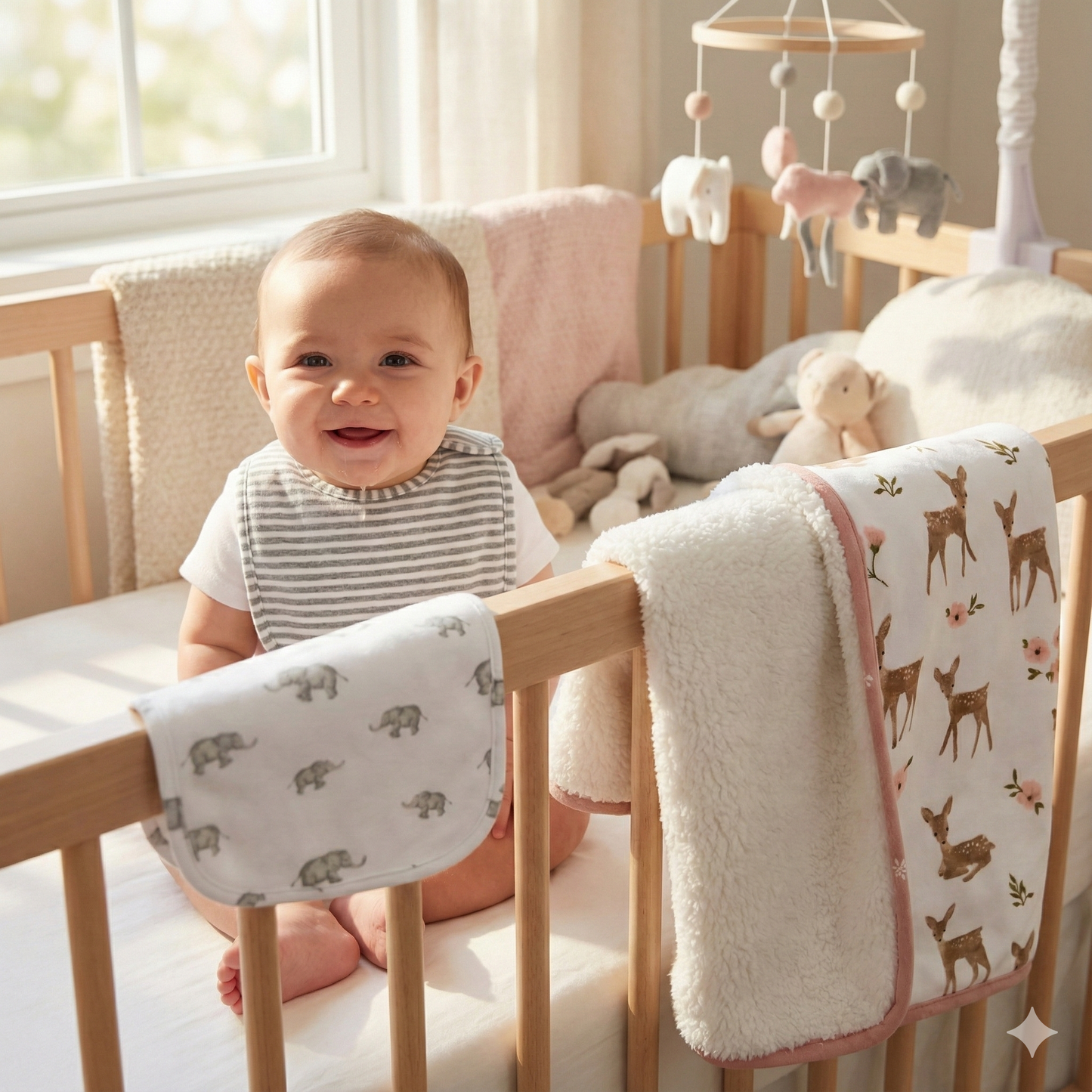 2-Pack Soft Cotton Baby Bibs | Terry Backed