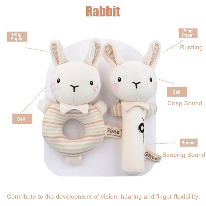 Soft Rabbit and Elephant Baby Rattle's