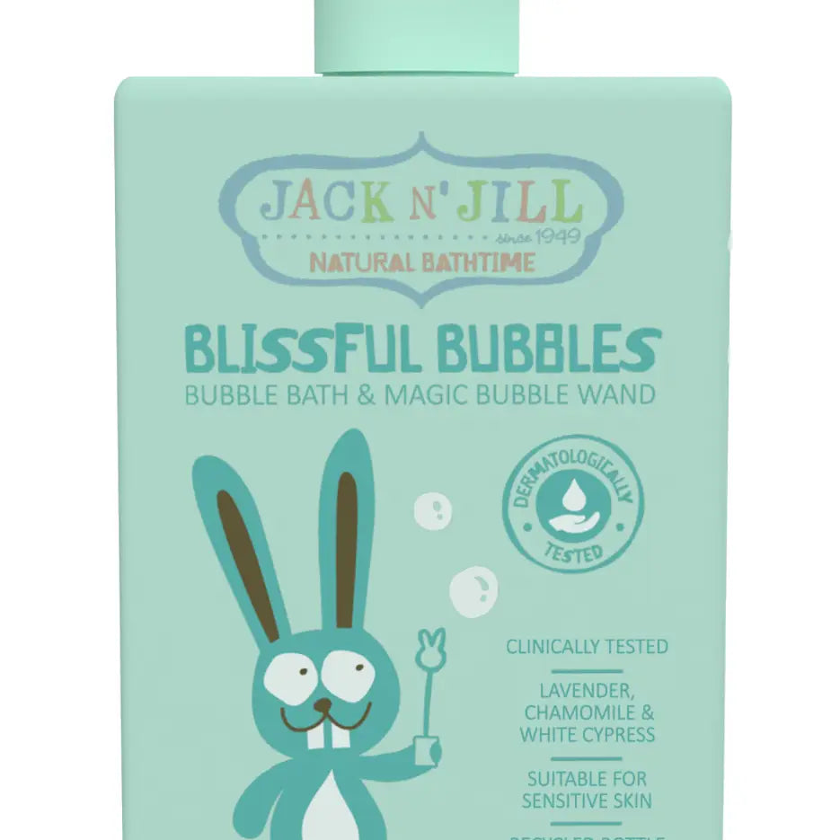 Jack 'n' Jills Blissful Bubbles Baby Safe Bubble Bath with Bunny Bubble Wand