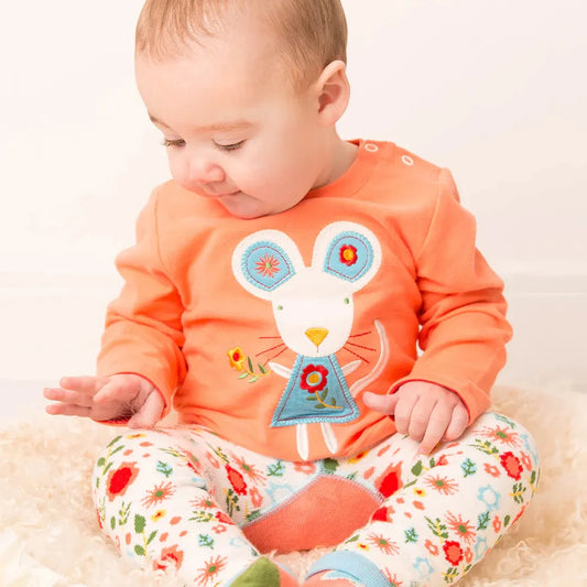 Adorable baby leggings from Maura the Mouse collection.