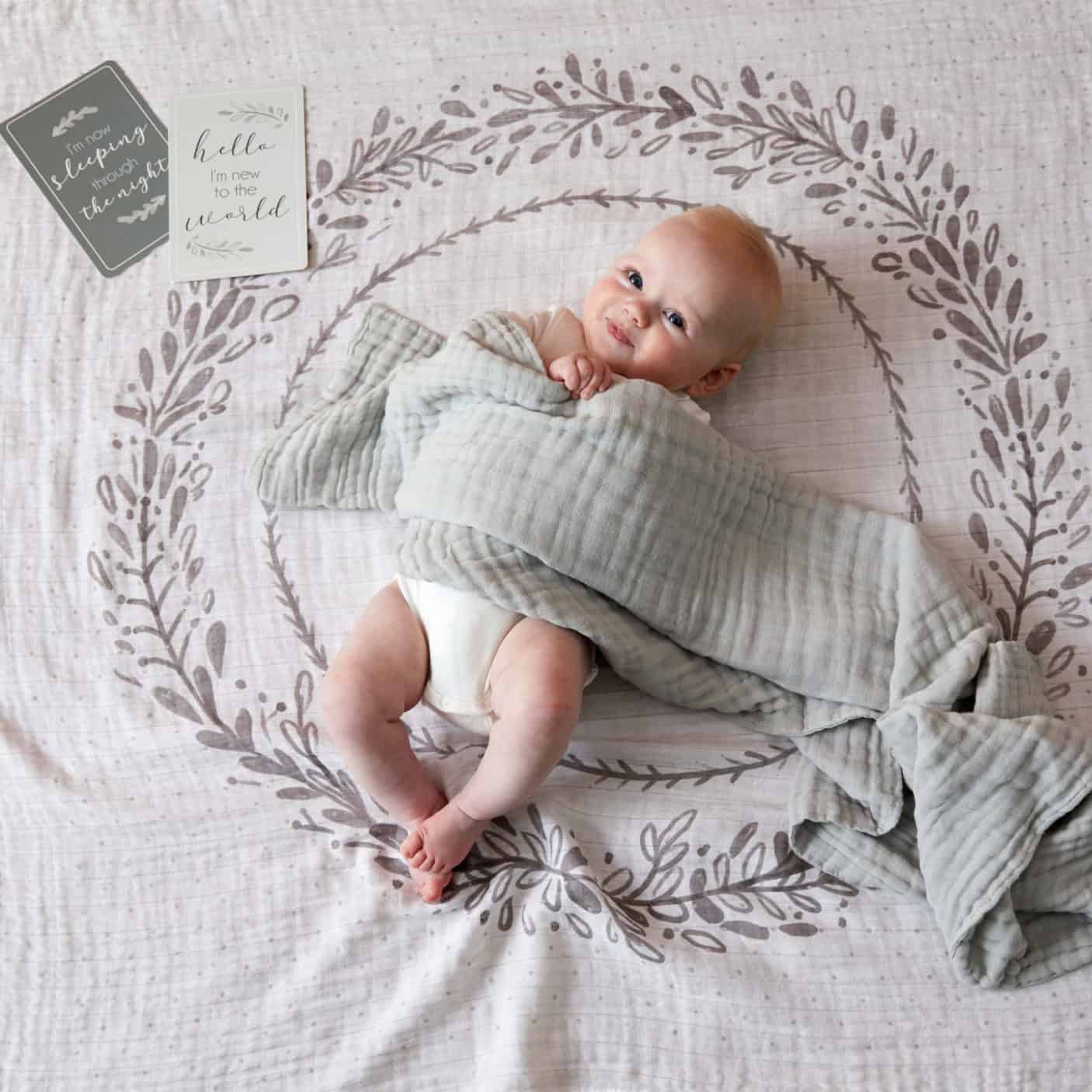 Baby Milestone Muslin Blanket and Photo Card Set – Capture Precious First Moments
