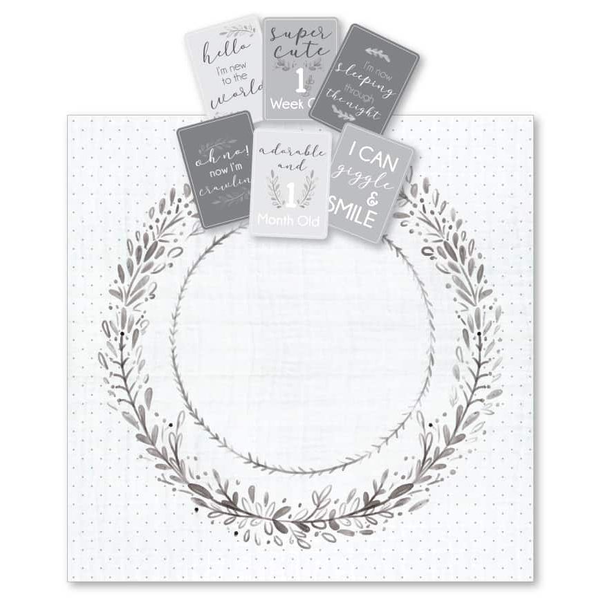 Baby Milestone Muslin Blanket and Photo Card Set – Capture Precious First Moments