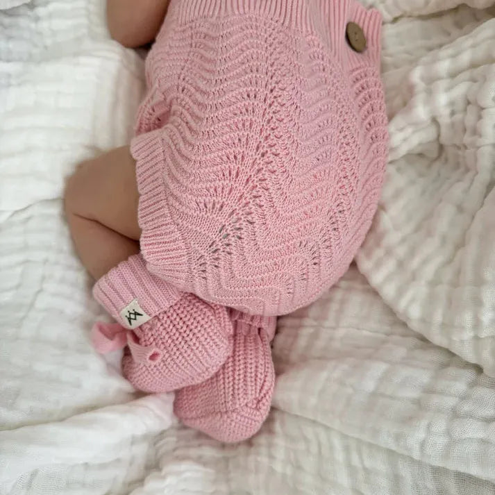 Wave Knit Body-Suit - Pink