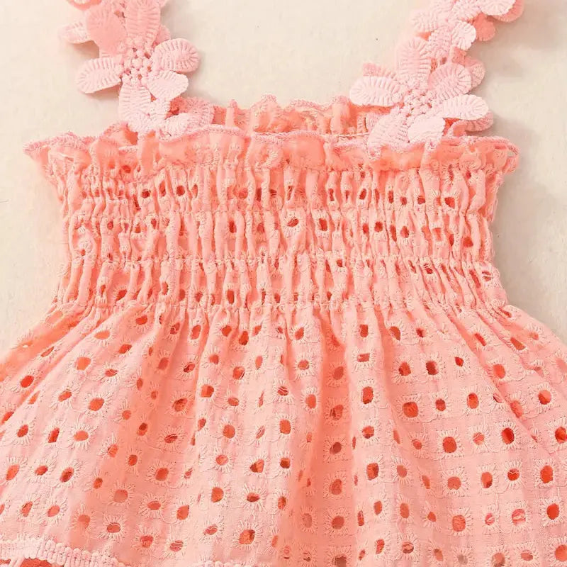 Sweet Baby 2 pc Breathable Pure Cotton Set - Flower Top+Ruffled Shorts