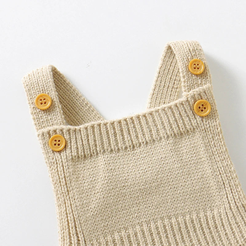 Lovely Knitted Infant  Playsuit with Hat