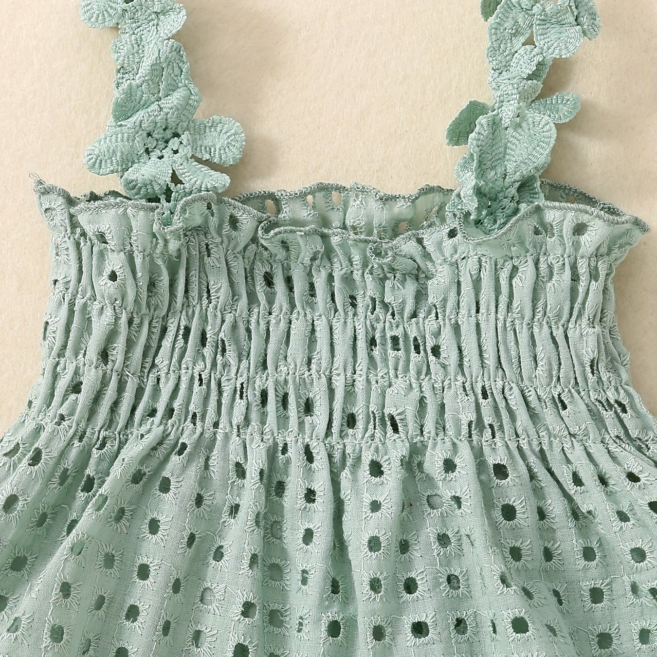 Cotton Eyelet Pattern Baby Summer Two-piece Set