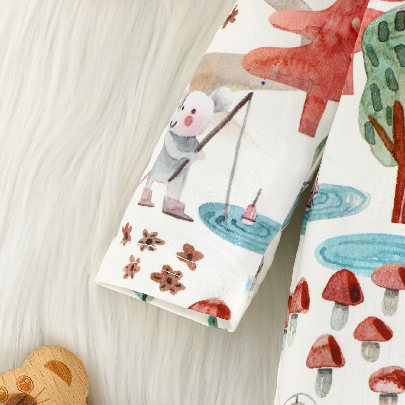Baby Boy's Sweet Watercolour Mushroom Print Bodysuit