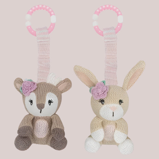 2pk Stroller Toys - Fawn and Bunny