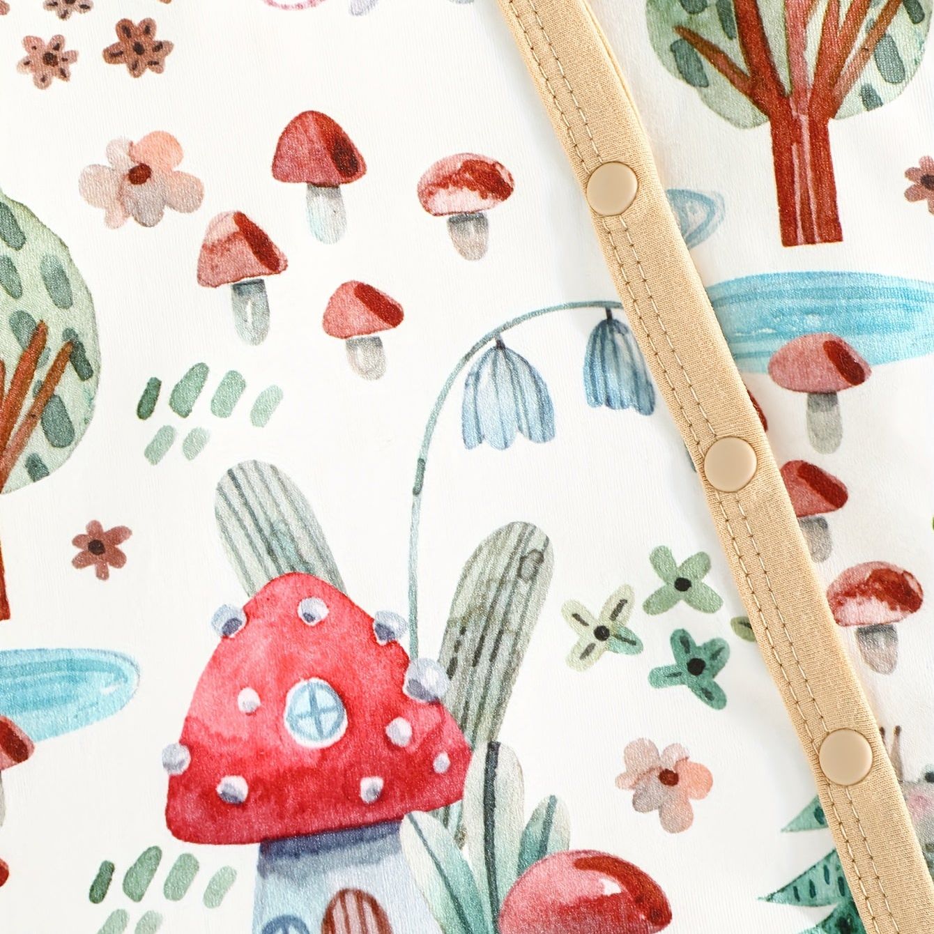 Baby Boy's Sweet Watercolour Mushroom Print Bodysuit