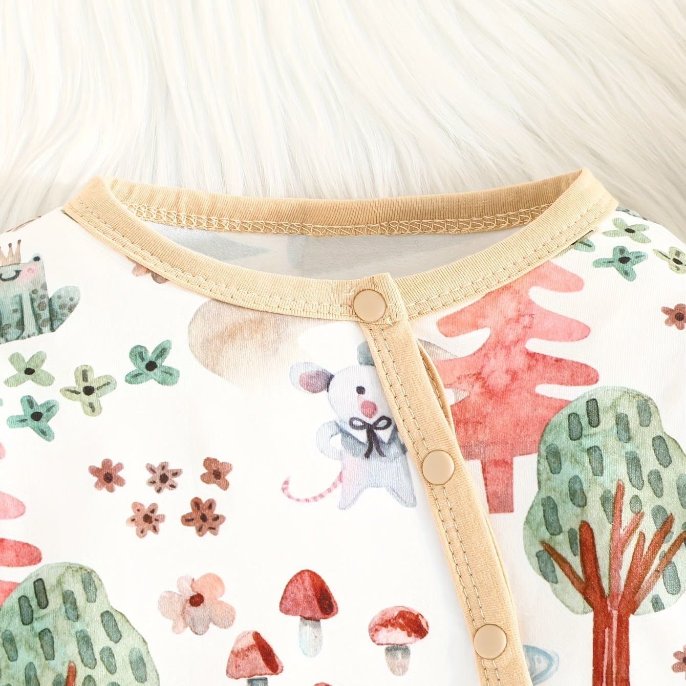 Baby Boy's Sweet Watercolour Mushroom Print Bodysuit