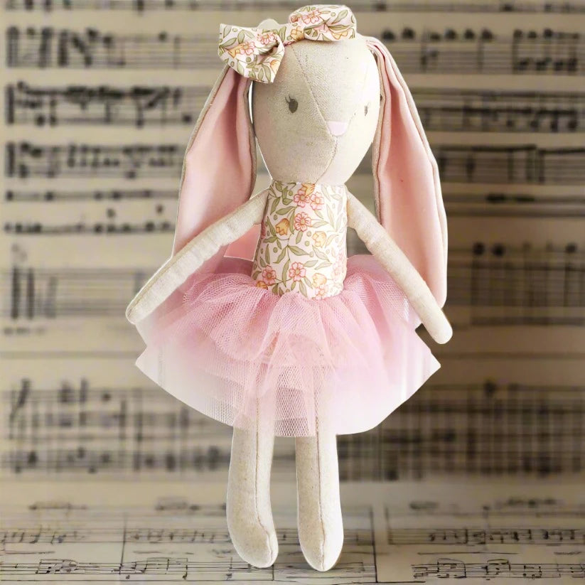 Alimrose Linen Baby Pearl Bunny - Blossom Pink - 26cm