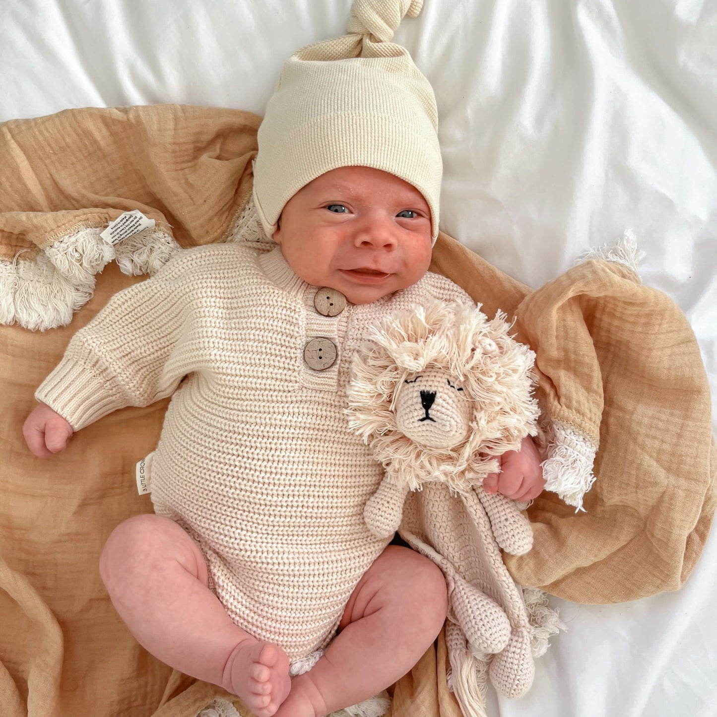 Newborn Textured Knitted Body Suit - Beautifully Soft