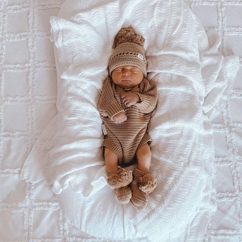 Newborn Textured Knitted Body Suit - Beautifully Soft
